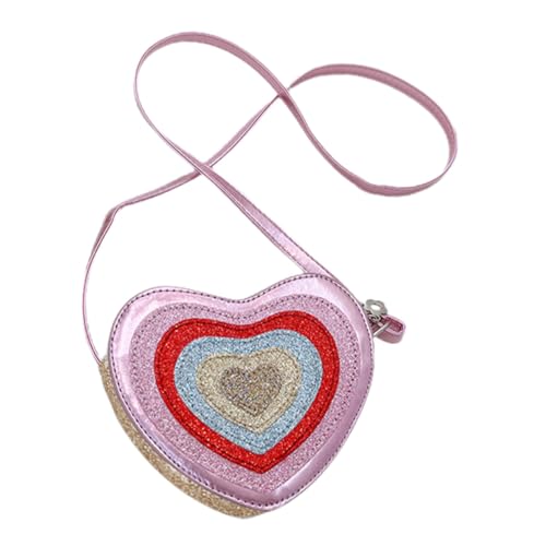 Ipetboom Herz-umhängetasche Für Mädchen Herz-Schultertasche Mit Glitzerdesign Leichter Und Pu-Material Vielseitig Einsetzbar Eleganz Und Attraktivität von Ipetboom
