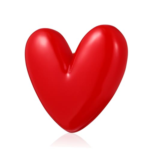 Ipetboom Herzförmige Brosche Rotes Design Langlebig Modisches Kleidung Ornament Anstecknadel für Damen Jacken Taschen Hüte Vielseitig Tragbar von Ipetboom