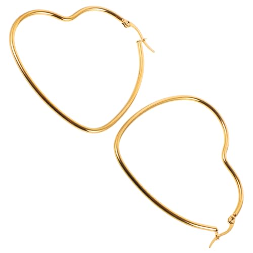 Ipetboom Herzförmige Creolen Ohrringe Damen Vergoldet Elegant Schmuck Damenaccessoire Stilvoll Für Alltag Party von Ipetboom
