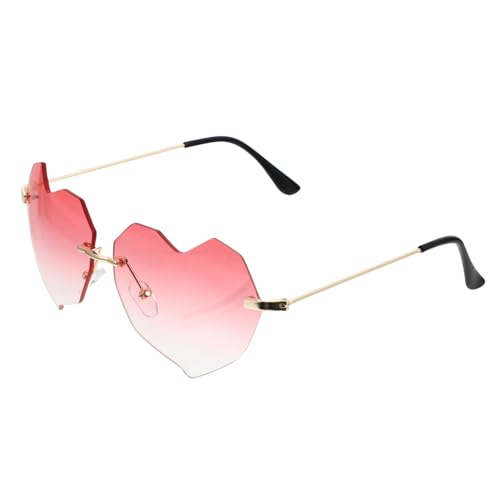 Ipetboom Herzförmige Damen Sonnenbrille Rahmenlos UV schutz Modisch Feingliedrig Goldener Rahmen Farbverlauf für Party Straße Shopping Outdoor Geeignet Ipetboom Herzförmige Damen Sonnenbrille Rahmenlos UV schutz Modisch Feingliedrig Goldener Rahmen Farbverlauf für Party Straße Shopping Outdoor Geeignet von Ipetboom
