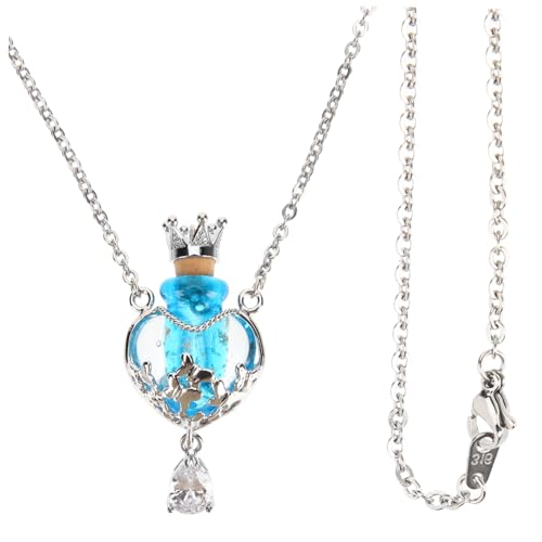 Ipetboom Herzförmige Diamantkronfutterflasche Anhänger Fläschchen Flasche Halskette Anhänger für Halsketten trendiger Schmuck kleine Halskette Mädchen Schmuck Duftanhänger Glas Himmelblau Ipetboom Herzförmige Diamantkronfutterflasche Anhänger Fläschchen Flasche Halskette Anhänger für Halsketten trendiger Schmuck kleine Halskette Mädchen Schmuck Duftanhänger Glas Himmelblau von Ipetboom