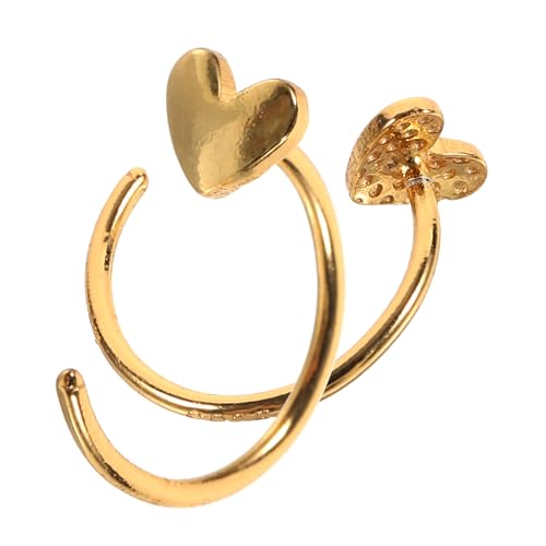 Ipetboom Herzförmige Halbrund Ohrringe Damen Goldfarbene Creolen Ohrstecker Statement Schmuck für Frauen Halbohrstecker Eleganter Alltagsstil Vielseitig Kombinierbar von Ipetboom