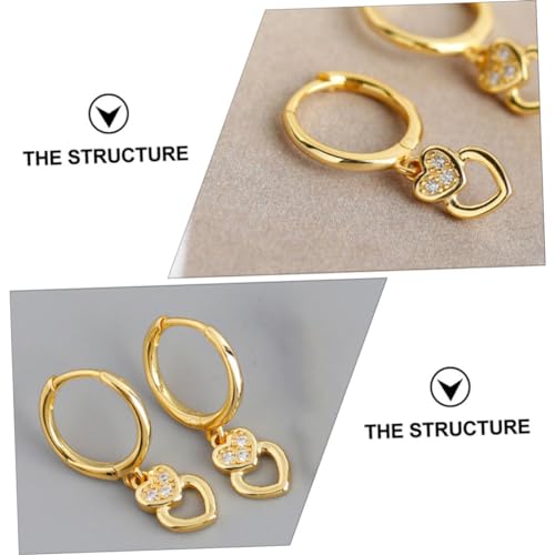 Ipetboom Herzförmige Ohrstecker mit Funkelnden Glassteinen Vergoldet Damenohrringe für Alltag und Party Komfortabel und Langlebig zum Geburtstag oder Hochzeitstag von Ipetboom