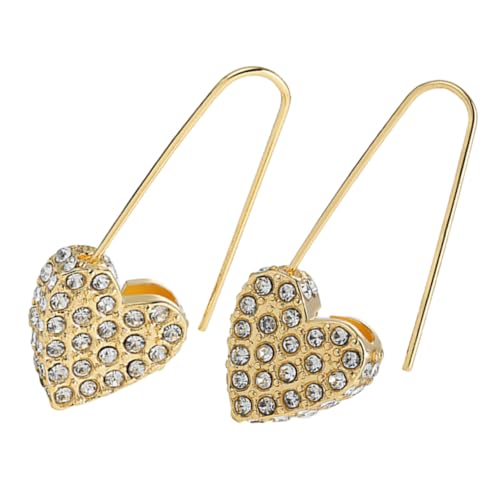 Ipetboom Herzförmige Sicherheitsnadel Ohrringe mit Zirkonia Trendige Pin Hoops Ohraccessoires Modische Creolen für Damen Langlebige Legierung Auffälliger Statement Schmuck von Ipetboom