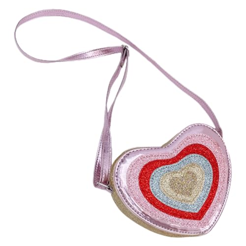 Ipetboom Herztasche Für Mädchen Herzform Umhängetasche Glitzer Handtasche Leichtes Handtaschen-Accessoire Für Junge Mädchen in Gold Stilvolles Design Für Alltag von Ipetboom