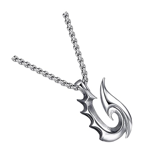 Ipetboom Hip Hop Herren Halskette mit Flammen Anhänger Robuste Punk Ketten Schmuck für Männer Statement Kette für Partys und Alltag Stylisches für Hippe Männer von Ipetboom