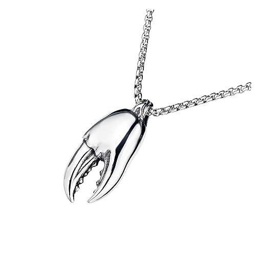 Ipetboom Hip Hop Herren Halskette mit Krebs Klauen Anhänger Kreative Titanstahl Kette Modischer Unisex Schmuck für Party Club und Alltag Einzigartiges Vintage Design von Ipetboom