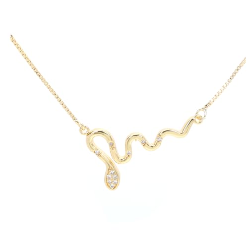 Ipetboom Hip Hop Herren Halskette mit Retro Schlangen Anhänger Kreative Neck Chain Goldfarbe Modischer Schmuck für Festival Party und Besondere Anlässe Stilvolle Neck Jewelry von Ipetboom