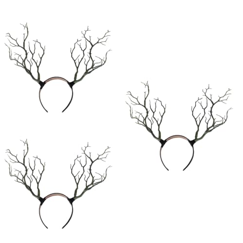 Ipetboom Reh Geweih Haarreif Hirschgeweih-stirnband: 3 Stück Weihnachtszweig-geweih-stirnband Tierhaarband Für Weihnachtsparty-foto-requisiten Rentierzweig-haarbänder Halloween-kopfschmuck von Ipetboom