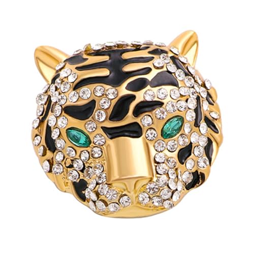 Ipetboom Hochwertige Tiger Brosche mit Strasssteinen Kreativer Anstecknadel und Anhänger Vielseitig als Kleidungsschmuck oder Halsketten Charms für Damen und Herren Modisches Accessoire von Ipetboom