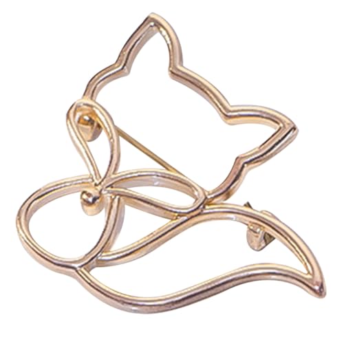 Ipetboom Hohle Fuchs Brosche Anstecknadel aus Metall Dekorativer Schal Hut pin für Damen Langlebige Kleidungsmode für Jacken Rucksäcke und Anzüge Stilvolles Geschenk für Frauen von Ipetboom