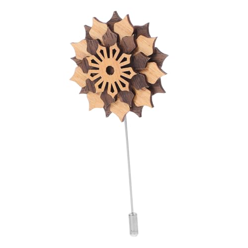 Ipetboom Holzblumen Anstecknadel für Herren Dekorative Boutonniere aus Holz und Perlenlegierung Modische Brosche für Anzug Vielseitig Verwendbar Stilvolles Accessoire für Besondere Anlässe von Ipetboom
