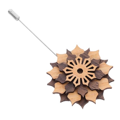 Ipetboom Holzblumen Boutonniere Pin mit Perlenlegierung Modische Anstecknadel für Herren Leichte Reversblume Stilvolle Hochzeit Dekoration Vielseitig für Party und Festliche Anlässe von Ipetboom