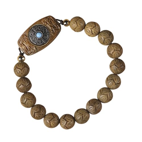 Ipetboom Holzperlen Armband Unisex Sandelholz DIY Six Word Perlenarmband Spirituelles Schmuckstück für Damen und Herren Vielseitiges Sommerarmband als von Ipetboom