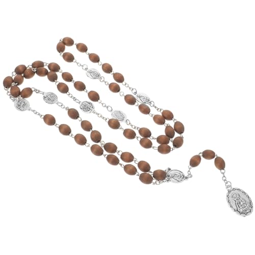 Ipetboom Holzperlen Halskette Handgefertigt Langlebig mit Feiner Textur Unisex Rosenkranz Schmuck für Männer Frauen Passend zu Alltag Party Büro Reise von Ipetboom
