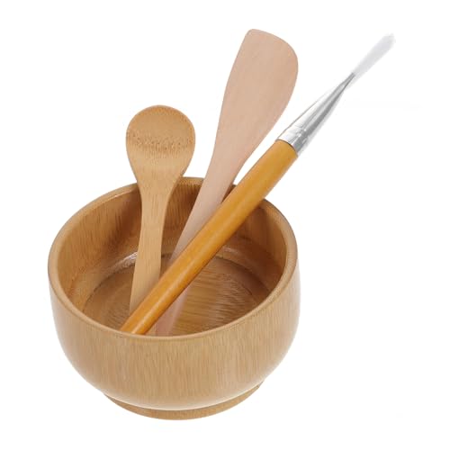 Ipetboom Holzschüssel Für Diy Gesichtsmaske Mischwerkzeuge Mit Pinsel Cutter Und Löffel Für Maskenherstellung Zu Hause von Ipetboom