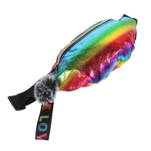 Ipetboom Hüfttasche Damen Pu Bunt Mit Farbverlauf Brusttasche Pailletten Umhängetasche Reißverschluss Gürteltasche Für Shopping Outdoor Bunter Sternenhimmel von Ipetboom