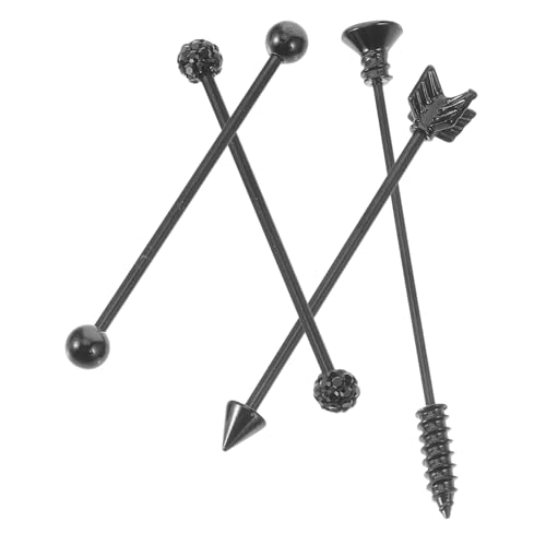 Ipetboom Industrielle Barbell Ohrstecker Schwarz mit Design Doppeltes Ohrloch Schmuck aus Unisex Knorpel Piercing Ohrstecker für Damen und Herren Ipetboom Industrielle Barbell Ohrstecker Schwarz mit Design Doppeltes Ohrloch Schmuck aus Unisex Knorpel Piercing Ohrstecker für Damen und Herren von Ipetboom