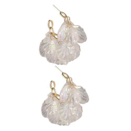 Ipetboom Irideszierende Ohrstecker Damen Muschelblüten Design Kreative Legierungsohrringe Ohraccessoires für Alltag Party Reise und Festliche Anlässe von Ipetboom