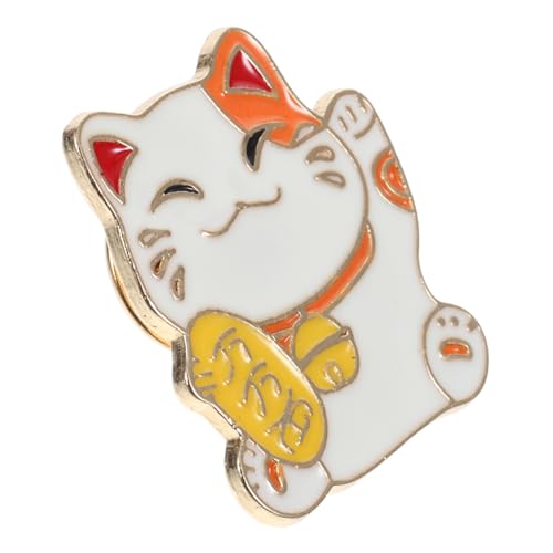 Ipetboom Japanische Stil Brosche Cartoon Glückskatze Anstecknadel für Jacke Tasche Schal Langlebige Glatte Oberfläche Kompakt und Sicher für Katzenliebhaber von Ipetboom