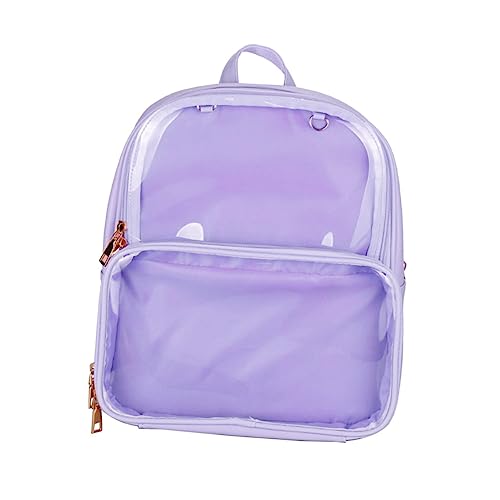 Ipetboom Jelly Rucksack Transparent Modisch Für Teenager Jungen Mädchen Violett Mit Verstellbaren Trägern Für Schule Und Reisen von Ipetboom
