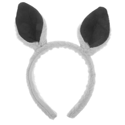 Ipetboom Tierische Ohren Stirnband Weiches Langlebiges Headdress Für Für Karneval Halloween Partys Und Festivals Graue -ohren Haarreifen Für Erwachsene von Ipetboom