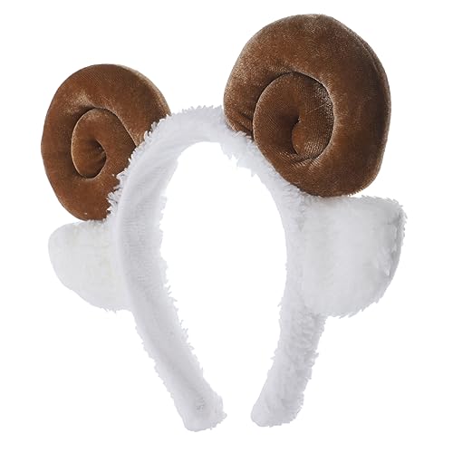Ipetboom Haarreif Mit Schafohren Horn-haarband Tierohren Entzückende Kopfbedeckung Für Frauen Schaf-plüsch-partygeschenk von Ipetboom