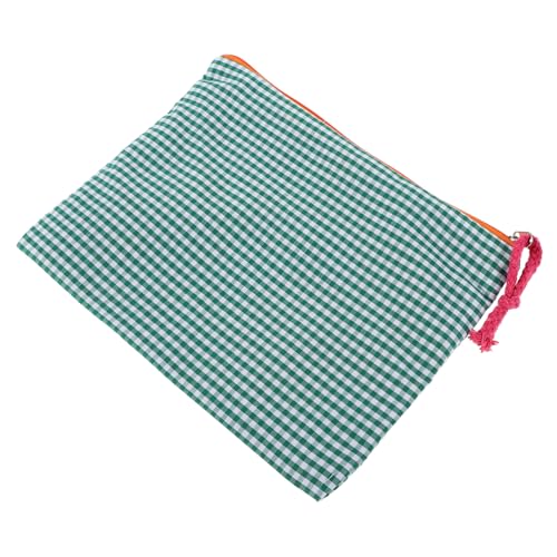 Ipetboom Praktisch Kariertes Kosmetik-Organizer Für Süßer Und Tragbarer Toilettenkulturbeutel Baumwolle Und Leinen Vielseitig Für Make-up Und Schreibwaren von Ipetboom