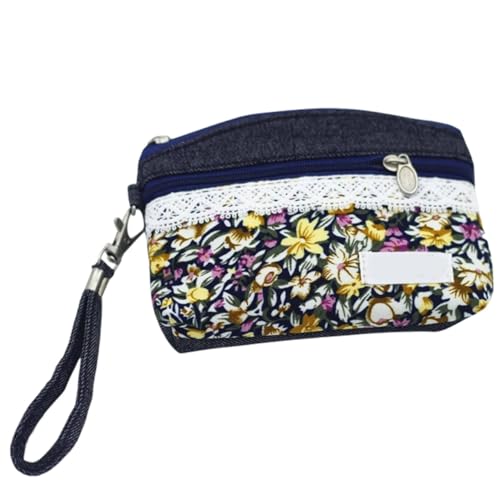 Ipetboom Kleine Brieftasche Münzgeldbörse Baumwolle mit Reißverschluss für Damen Kartenhalter für Reisen Business und Outdoor Aktivitäten von Ipetboom