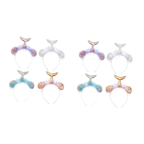 Ipetboom 8stücke Mermaid Haarschmuck Teilig Haarreif Mit Seestern Und Netzblumen Für Mädchen Für Kostümpartys Geburtstage Und Fotoshootings von Ipetboom