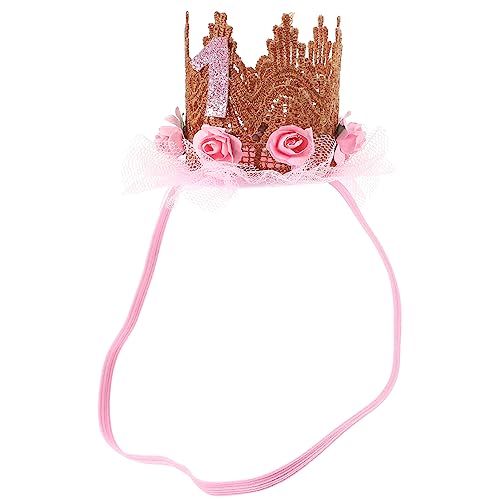 Ipetboom Kindergeburtstag Stirnband Kinderhaaraccessoires Für Mädchen Haarschmuck Mit Blumen Stirnbänder Für Kinder Stirnbänder Für Kleinkinder Mädchen Hut Baby Plastik Krone Geburtstagshut von Ipetboom