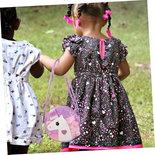Ipetboom Kindertasche Einhorn Pailletten Schultertasche Polyester Mädchen Umhängetasche Kompakt Strapazierfähig Modisch Bezaubernd für Kleine Mädchen Alltag Zubehör von Ipetboom