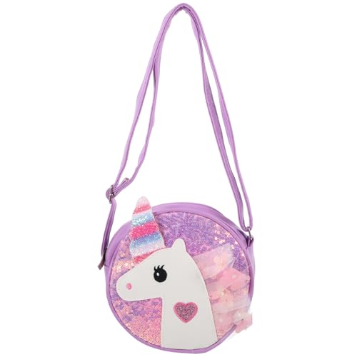 Ipetboom Kindliche Einhorn Umhängetasche mit Schimmernden Pailletten Robuste Polyester Materialien Kompakte für Alltag Shopping und Reisen Niedliche Mädchen Quittungsbörse in von Ipetboom