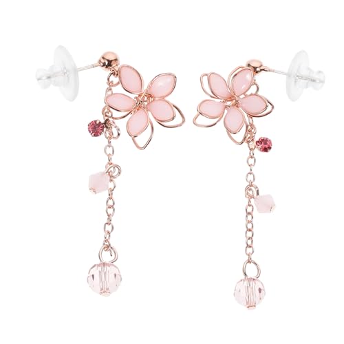 Ipetboom Kirschblüten Ohrstecker Damen Silber Nadel Rosa Resin Ohrschmuck Elegant Leicht Tragbar Perfektes für Frauen von Ipetboom