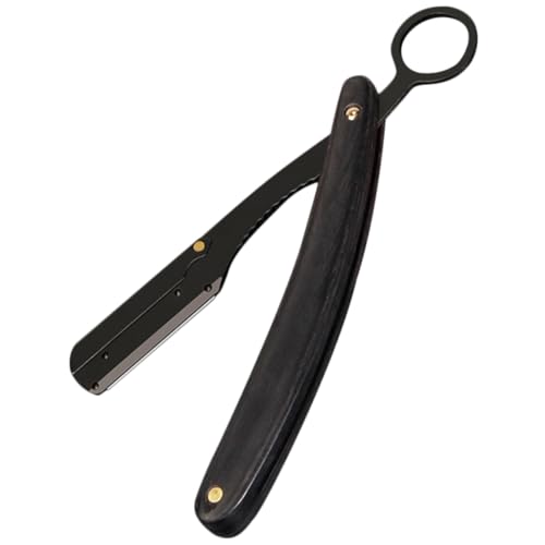 Ipetboom Klappbares Bart Rasiermesser mit Holzgriff Tragbar und Leicht Faltbares Design für Reisen Einfache Montage Klinge Inklusive Schutzabdeckung für Präzises Rasieren und Bartstyling von Ipetboom