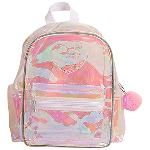 Ipetboom Klarer Für Festivals PVC Transparenter Damen-Rucksack Mit Herzigem Design Für Junge Mädchen Leicht Und Geräumig Für Spielzeug Snacks Und Schulbedarf von Ipetboom