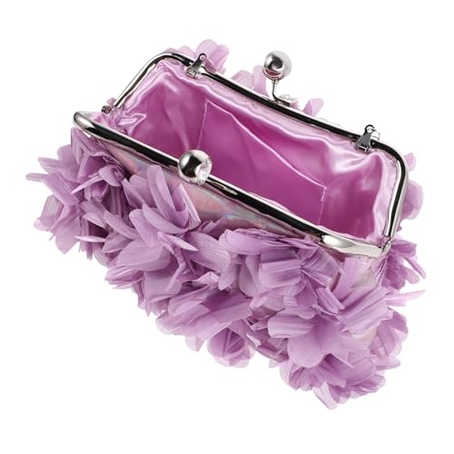 Ipetboom Kleine Blumen Clutch Abendtasche mit Abnehmbarer Kette Kiss Lock für Damen Kompakte Hochzeits Handtasche Stilvolle Blumen Abend Tasche für Party Prom und Formelle Anlässe von Ipetboom