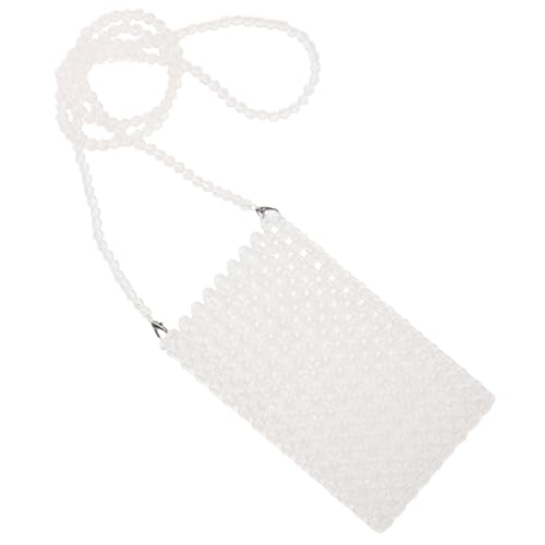 Ipetboom Kleine Handgefertigte Umhängetasche mit Perlenbesatz Handgewebt Stilvolle Damen Single Shoulder Bag für Alltag Reisen und Shopping Langlebig und Modisch von Ipetboom