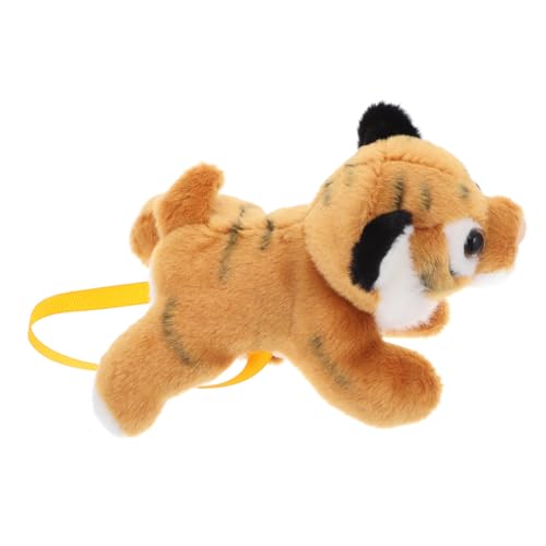 Ipetboom Kleines Tiger Plüschtier Schulter stofftier Weiches Kuscheltier Cartoon Design Leicht Tragbar Geschenk für Dschungel mottoparty und Kinderzimmerdekoration von Ipetboom