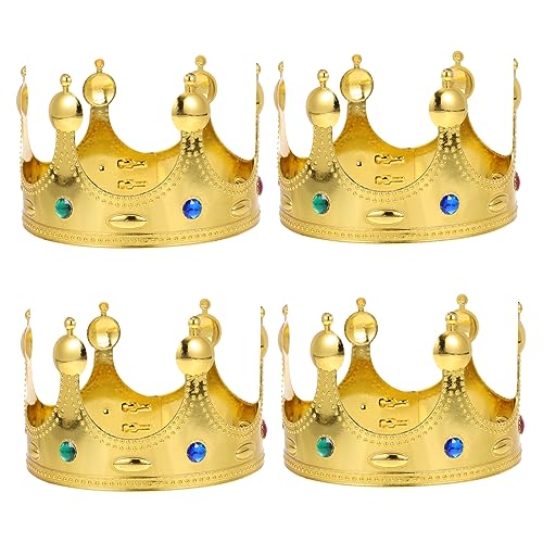 Ipetboom Königskronen Kostümkrone Für Geburtstagsfeiern Plastikkrone Für Und Erwachsene Ideale Kostümaccessoires Für Prinzen Und Prinzessinnen Goldene Dekoration von Ipetboom