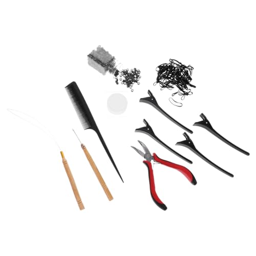 Ipetboom Haarverlängerung Tip-perlen Häkelnadel Und Schlaufennadel Für Haarlametta Haarverlängerungszange Und Zubehör Für Haarstyling von Ipetboom