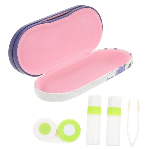 Ipetboom Kontaktlinsenbehälter Mit Tragbarer Brillenbox Aus Hochwertigem Pu Und Flockstoffmaterial Doppellagig Für Brillen Und Kontaktlinsen Praktisch Und Langlebig von Ipetboom