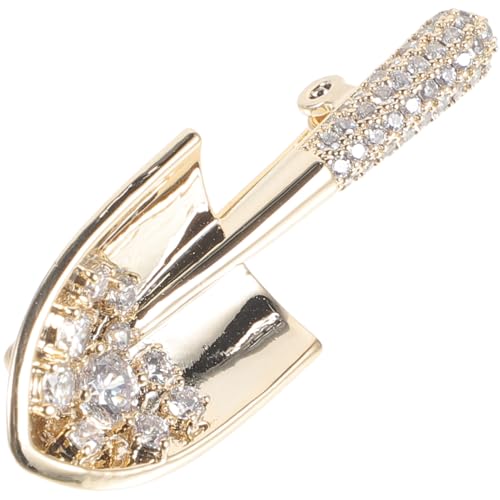 Ipetboom Brosche Schaufelmotiv Kupfer mit Zirkonia Anstecknadel für Kleidung Schal und Hut für Formelle Anlässe von Ipetboom
