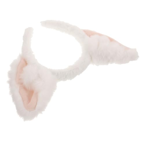 Ipetboom Kopfschmuck Mit Fuchsohren Pelziges Ohr-stirnband Stirnband Mit Fellohren Süßes Haarband Mit Fuchsohren Ohr Stirnband Pelz Stirnband Pelzfuchs-kopfbedeckung Weiß Plüsch von Ipetboom