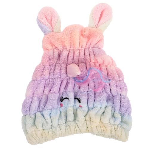 Ipetboom Korallfleece Haarturban Unicorn Saugfähige Trockenhaube für Damen und Weiche Haarhandtuch Kappe zum Duschen Schnell Trocknend Schonend für Haare Föhnhäufigkeit von Ipetboom