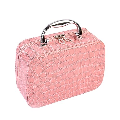 Ipetboom Durchsichtige Kosmetiktasche Kosmetikkoffer Aufbewahrungstasche Damen Handtasche Aufbewahrungsbox Pu Tasche Für Make-up-Pinsel Handheld Reisen Durchsichtige Kosmetiktaschen von Ipetboom