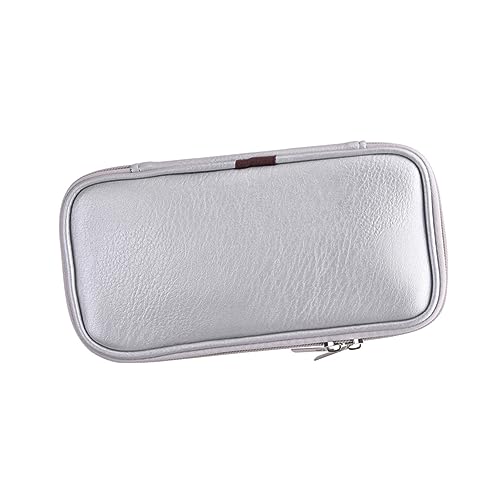 Ipetboom Kosmetikpinseltasche Aus Pu-Leder Mit Reißverschluss Tragbarer Make-up-Organizer Halter Für Reise-Makeup-Werkzeug Silber Kompakt Und Geräumig Für Damen von Ipetboom