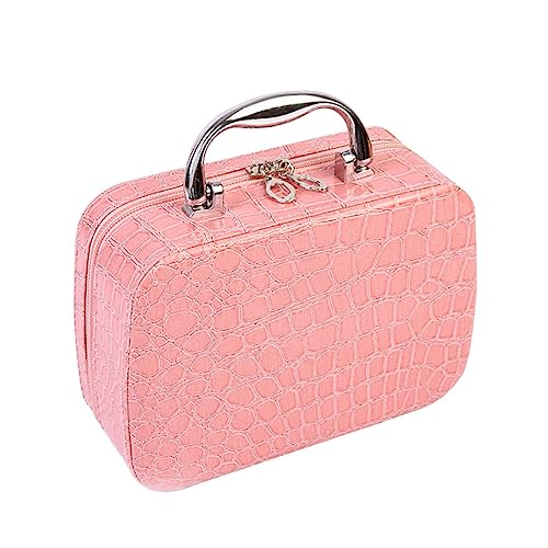 Ipetboom Portable Kosmetikaufbewahrung Mit Spiegel Handliche Damen Make-up Tasche Im Modernen Steinmuster Große Kapazität Für Reisen Fitness Und Täglichen Gebrauch von Ipetboom