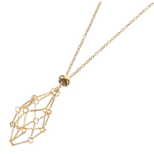 Ipetboom Kristallhalter Halskette Kupfer Anhänger DIY Schmuckhalter Metallnetz Verstellbar für Edelsteine und Heilsteine Modischer Schmuckanhänger für Damen und Herren von Ipetboom