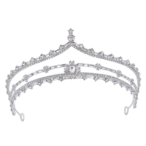 Ipetboom Krone Brautjungfer Brautaccessoires Braut Stirnband Junggesellenabschied Zubehör Für Den Abschlussball Strumpfbänder Für Bräute Haarnadel-stirnband Stolz Tiara Kostüm Strass Silver von Ipetboom